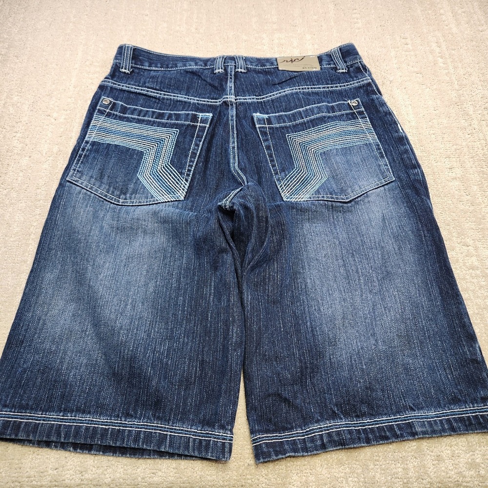 Vintage Y2K Denim Shorts Men 34 READ* Baggy Wide Leg Embroidered Jorts
